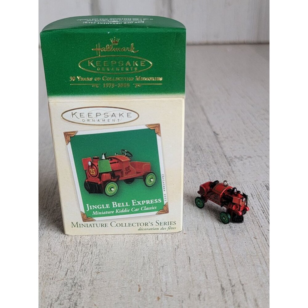 Hallmark Jingle Bell Express kiddie car ornament Xmas Mini